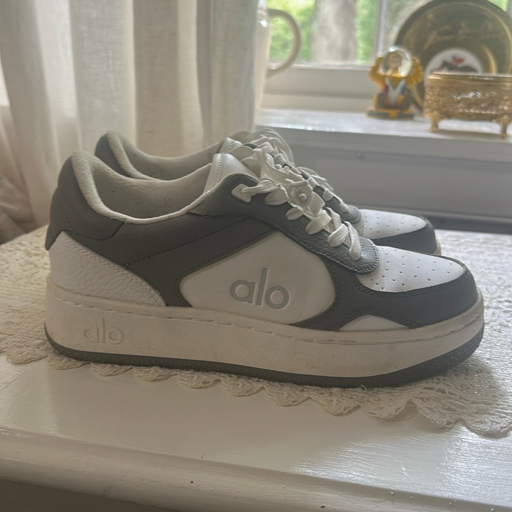 ALO Yoga White and Gray Athletic Sneakers